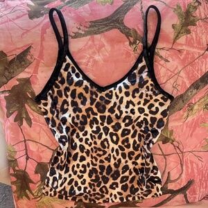 victoria's secret PINK velvet cheetah leopard print v neck cami